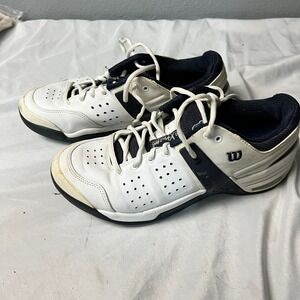 Wilson Extreme Tennis Shoes White Navy Leather Men's Size 9.5 Athletic Low top
